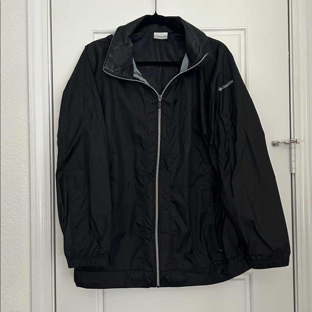 Columbia Black Women's Windbreaker Jacket - Size 1X